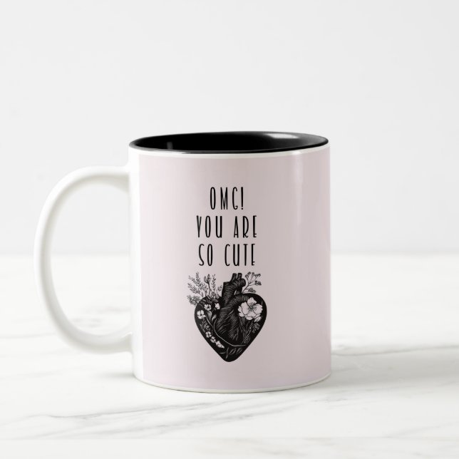 Caneca De Café Em Dois Tons OMG! Você é tão fofo. (Esquerda)