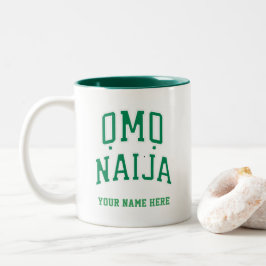 Caneca De Café Em Dois Tons Omo-Naija — Nigeriana Personalizada