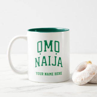 Caneca De Café Em Dois Tons Omo-Naija — Nigeriana Personalizada
