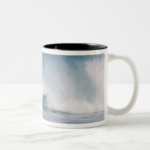 Caneca De Café Em Dois Tons Onda azul caindo, Maui, Havaí, EUA 3