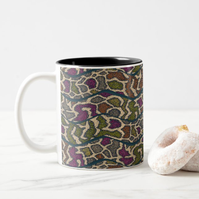 Caneca De Café Em Dois Tons onda boa (Com Donut)