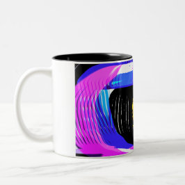 Caneca De Café Em Dois Tons Onda de água-viva divertida