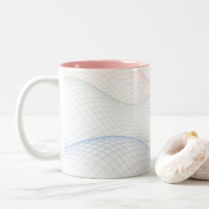 Caneca De Café Em Dois Tons Onda de Malha de Treliça Pastel