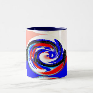 Caneca De Café Em Dois Tons Ondas