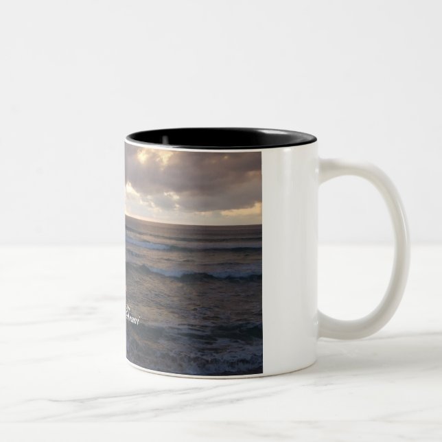 Caneca De Café Em Dois Tons Ondas de Polihale (Direita)