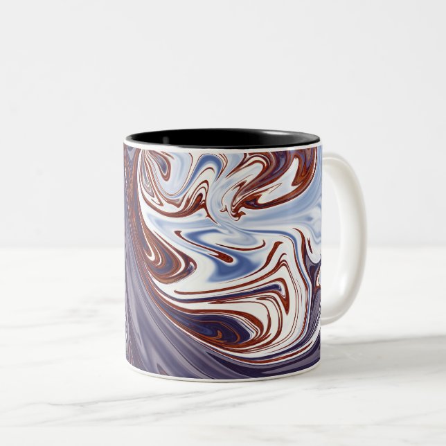 Caneca De Café Em Dois Tons Ondas monstruosas | Melhor pintura de abstrato (Frente Esquerda)