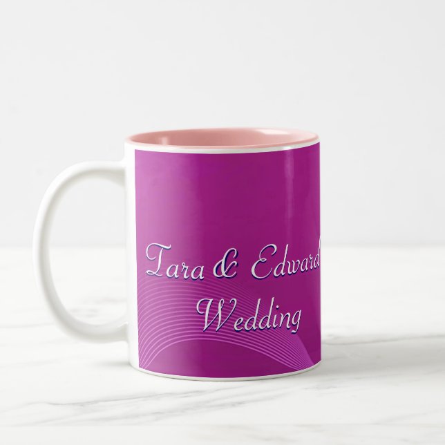 Caneca De Café Em Dois Tons Ondas roxas (Esquerda)
