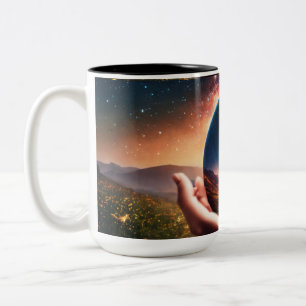 Caneca De Café Em Dois Tons Onde a maravilha atende à natureza - o gateway par
