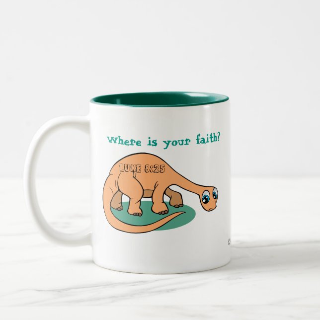 Caneca De Café Em Dois Tons Onde está sua fé? Personalizar (Esquerda)