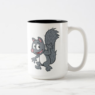 Caneca De Café Em Dois Tons Ondulação cinzenta do esquilo do rick | da guarda