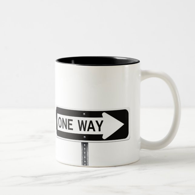 Caneca De Café Em Dois Tons One way sign (Direita)
