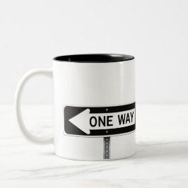 Caneca De Café Em Dois Tons One way sign