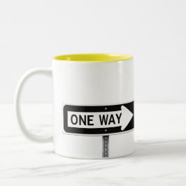 Caneca De Café Em Dois Tons One way sign