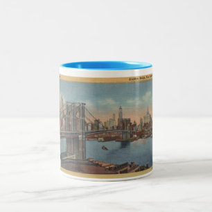 Caneca De Café Em Dois Tons Ong da Ponte do Brooklyn 1934