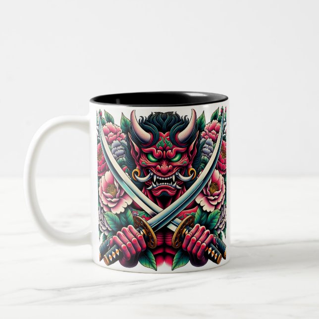 Caneca De Café Em Dois Tons Oni & Bakeneko - Enchanted Guardians Edition (Esquerda)