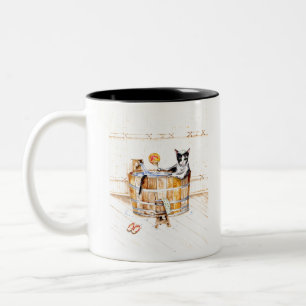 Caneca De Café Em Dois Tons Onsen Gatinho NÃO PERTURBAR