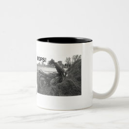 CANECA DE CAFÉ EM DOIS TONS "OOPS!" (HOMEM FALSO ENGRAÇADO EM FALSO MOTORBIKE