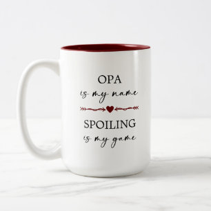 Caneca De Café Em Dois Tons Opa é o meu nome "Spoiling" é o meu presente de fo