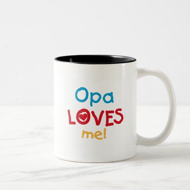 Caneca De Café Em Dois Tons Opa me ama T-shirts e presentes (Direita)