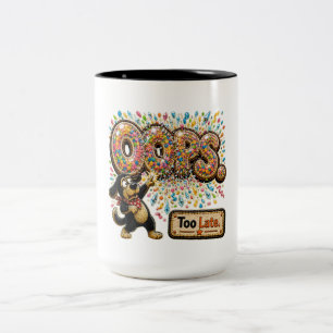 Caneca De Café Em Dois Tons Opa, Tarde Demais Personalizado Divertido Sarcásti