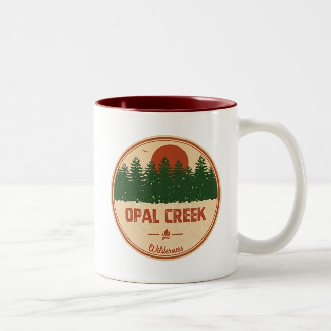 Caneca De Café Em Dois Tons Opal Creek Wilderness Oregon (Direita)