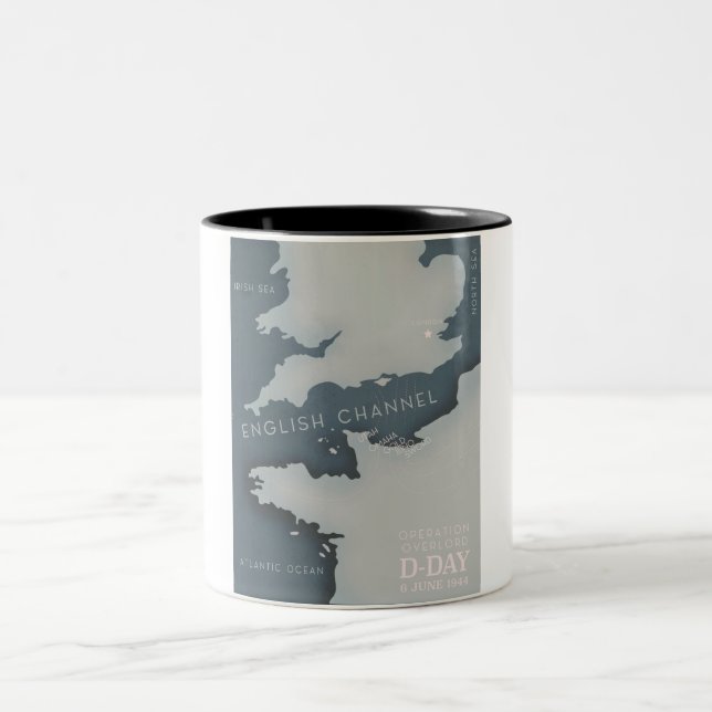 Caneca De Café Em Dois Tons Operação do dia D, Senhor poster militar. (Centro)