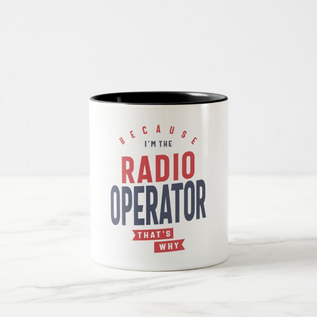 Caneca De Café Em Dois Tons Operador de rádio (Centro)