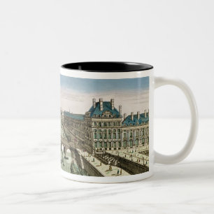 Caneca De Café Em Dois Tons Opinião de perspectiva de Paris do Pont real