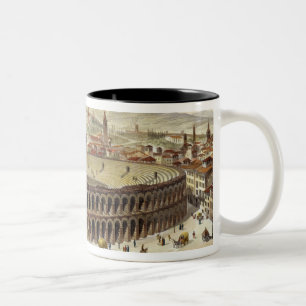 Caneca De Café Em Dois Tons Opinião o anfiteatro romano, Verona, b gravado