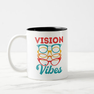Caneca De Café Em Dois Tons Óptico Optometria Optometria de Vibes de Visão