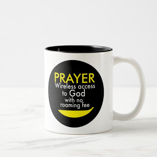 Caneca De Café Em Dois Tons Oração - Acesso sem fio a Deus (Direita)