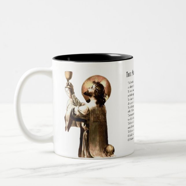 Caneca De Café Em Dois Tons Oração Católica Poema Religioso (Esquerda)