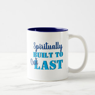 Caneca De Café Em Dois Tons Oração Cristã ESPIRITUALMENTE CONSTRUÍDA PARA O EX
