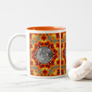 Caneca De Café Em Dois Tons Orange Black Eyed Susan Daisy Adicionar Sua Foto