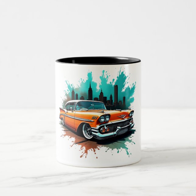 Caneca De Café Em Dois Tons Orange Chevy Splash Mug (Centro)