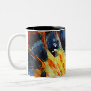Caneca De Café Em Dois Tons Orange Flower Art Mug