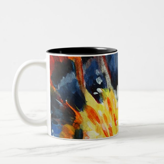 Caneca De Café Em Dois Tons Orange Flower Art Mug (Esquerda)