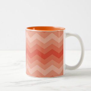 Caneca De Café Em Dois Tons Orange Peach Chevron