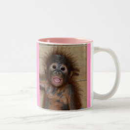 Caneca De Café Em Dois Tons Orangotango precioso do bebê