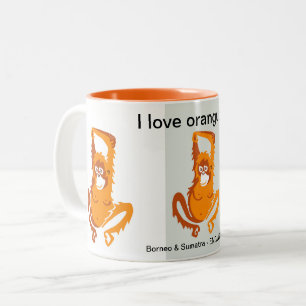 Caneca De Café Em Dois Tons Orangutan - Caneca de café de dois tons
