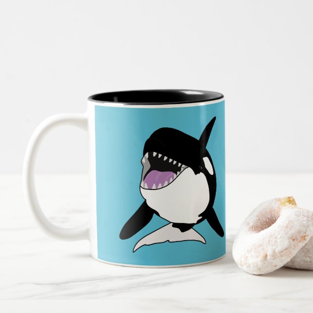 Caneca De Café Em Dois Tons Orca Killer Whale (Com Donut)
