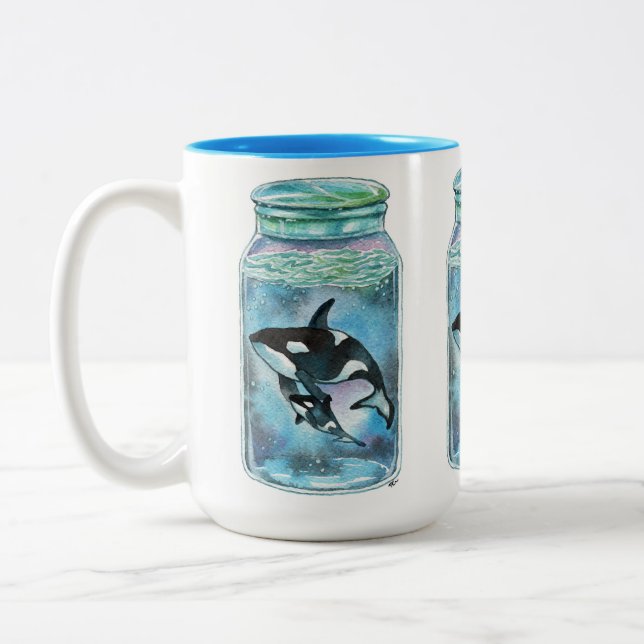 Caneca De Café Em Dois Tons Orca no Jar (Esquerda)