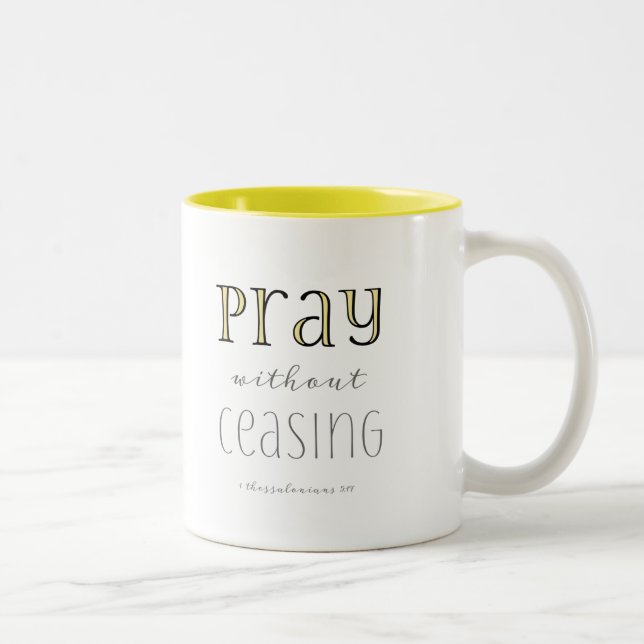 Caneca De Café Em Dois Tons Ore sem Cessar - 1 Ts 5:17 (Direita)