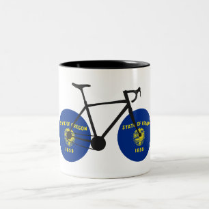 Caneca De Café Em Dois Tons Oregon Flag Cycling