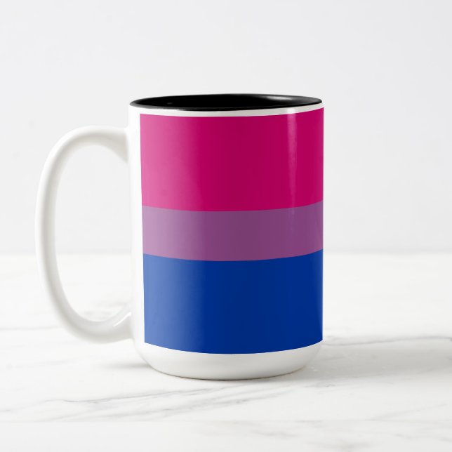 Caneca De Café Em Dois Tons Orgulho Bissexual (Bandeira Bi) (Esquerda)