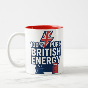 Caneca De Café Em Dois Tons Orgulho Britânico de 100% Puro e Engraçado pela En