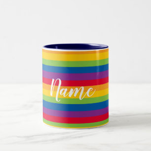 Caneca De Café Em Dois Tons Orgulho Colorido de Stripes