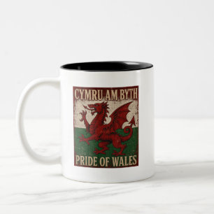 Caneca De Café Em Dois Tons Orgulho de Gales Cymru Am Byth