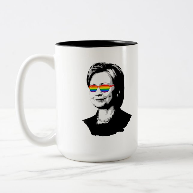 Caneca De Café Em Dois Tons Orgulho Hillary Clinton (Esquerda)