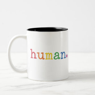 Caneca De Café Em Dois Tons Orgulho Humano LGBT Arco-íris Igualdade LGBTQ